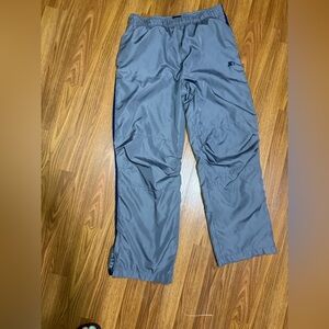 VTG Starter youth XL gray & blue striped nylon-lined track windbreaker pants